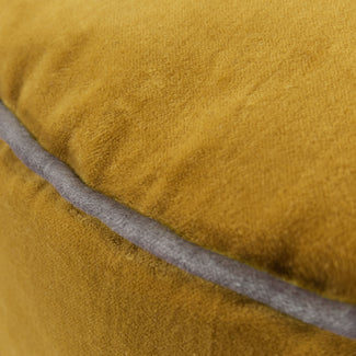 Deomali Pouf mustard & grey, 100% cotton