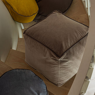 Godavari Pouf grey & dark grey, 100% cotton